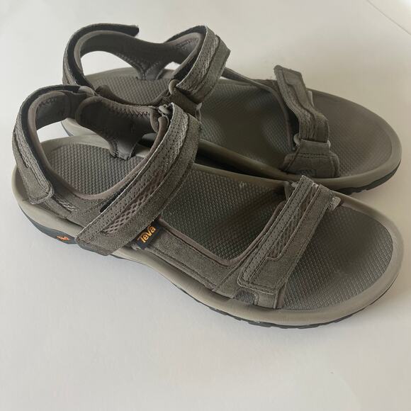 Teva Mens Hudson Outdoor Sandal SZ 12 Bungee Cord Leather Brown Athletic - Picture 2 of 8